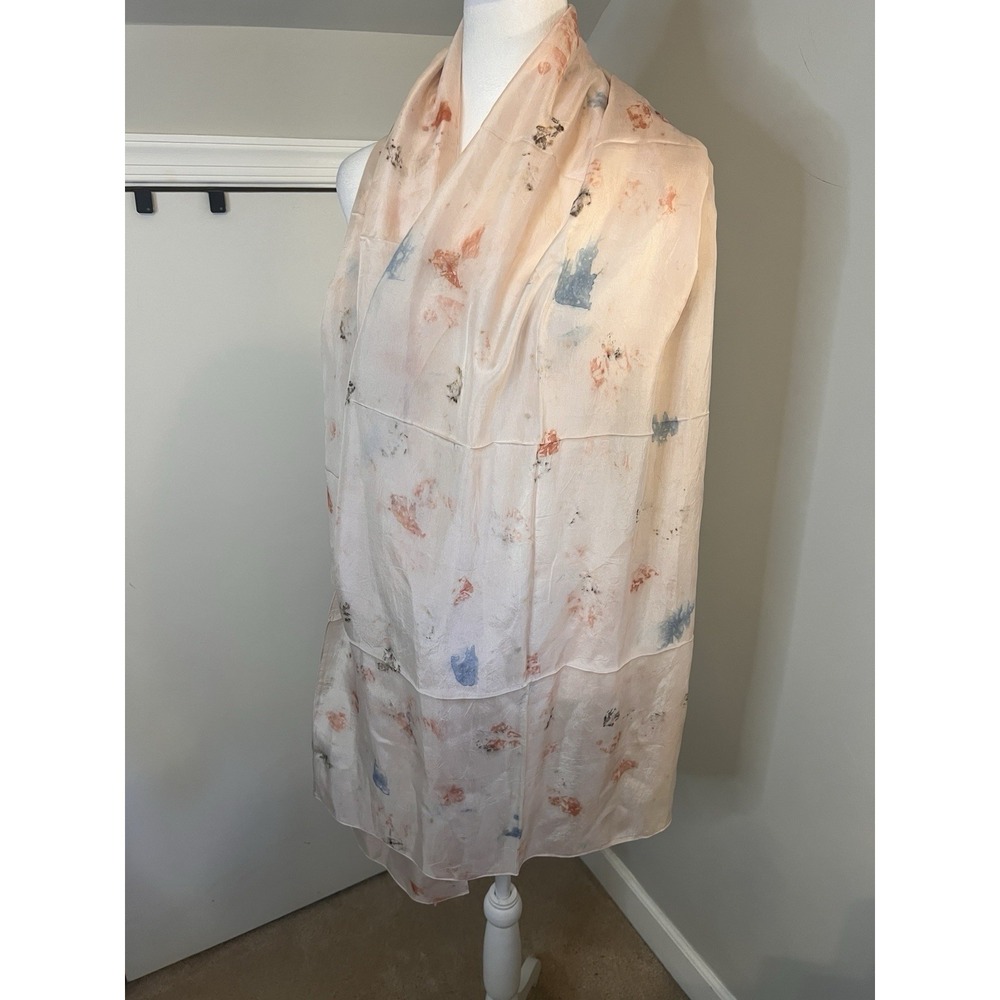 Eileen Fisher Powder Natural Dye Silk Garden Scarf OS/TU MSRP $148 - Picture 4 of 7